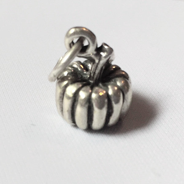 Sterling silver pumpkin charm