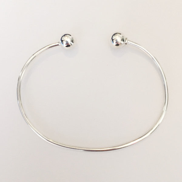 sterling silver cuff charm bracelet