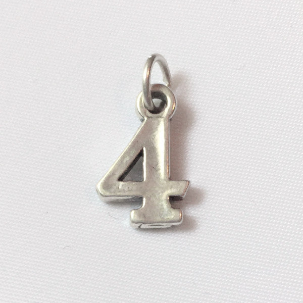 Sterling silver number four charm
