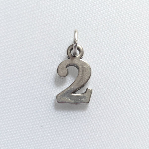 Sterling silver number two charm