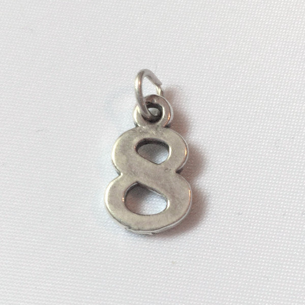 Sterling silver number eight charm