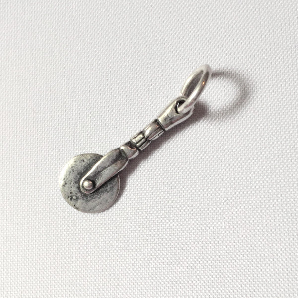 sterling silver pizza cutter charm
