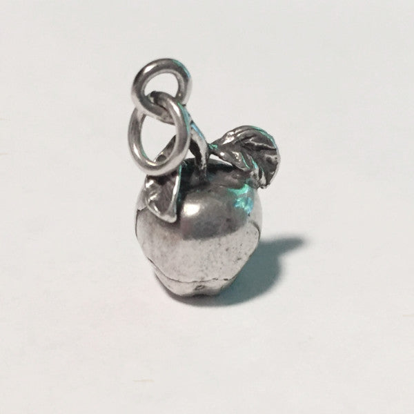 Solid sterling silver apple charm