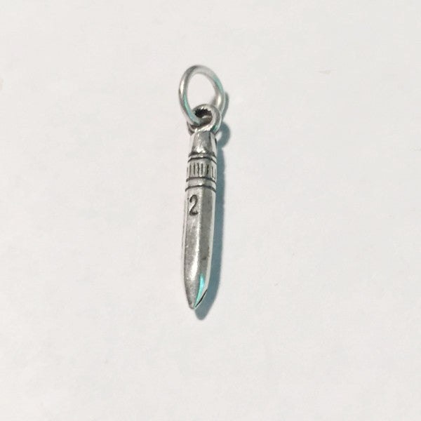 Sterling silver No. 2 pencil charm