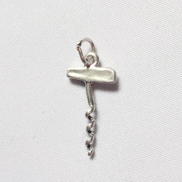 sterling silver hand corkscrew charm