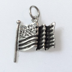 Sterling silver American flag charm