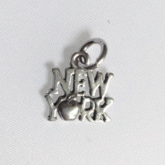 Sterling silver New York charm (words)