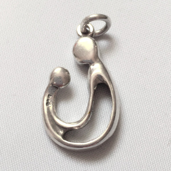 Sterling silver mother with child charm