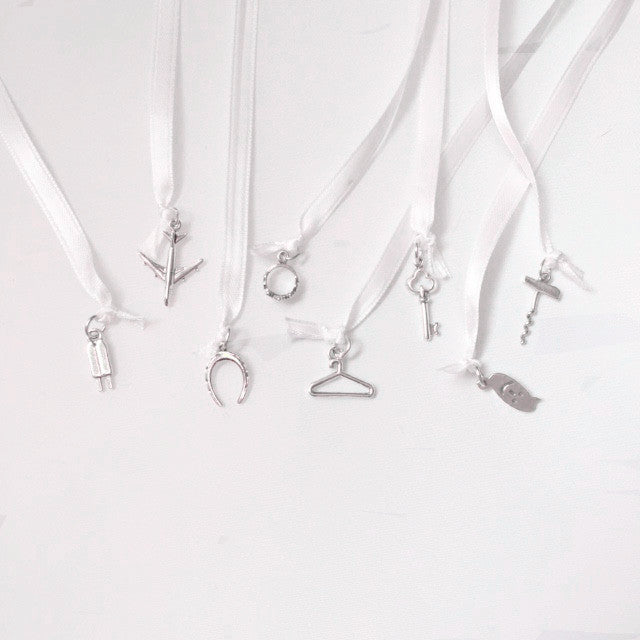 Eight-Piece  Modern Bride Silver Wedding Cake Pull Charms