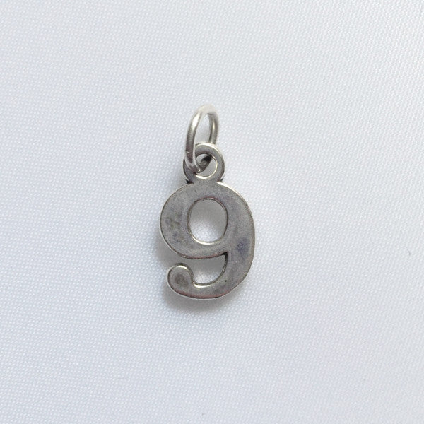 Sterling silver number nine charm